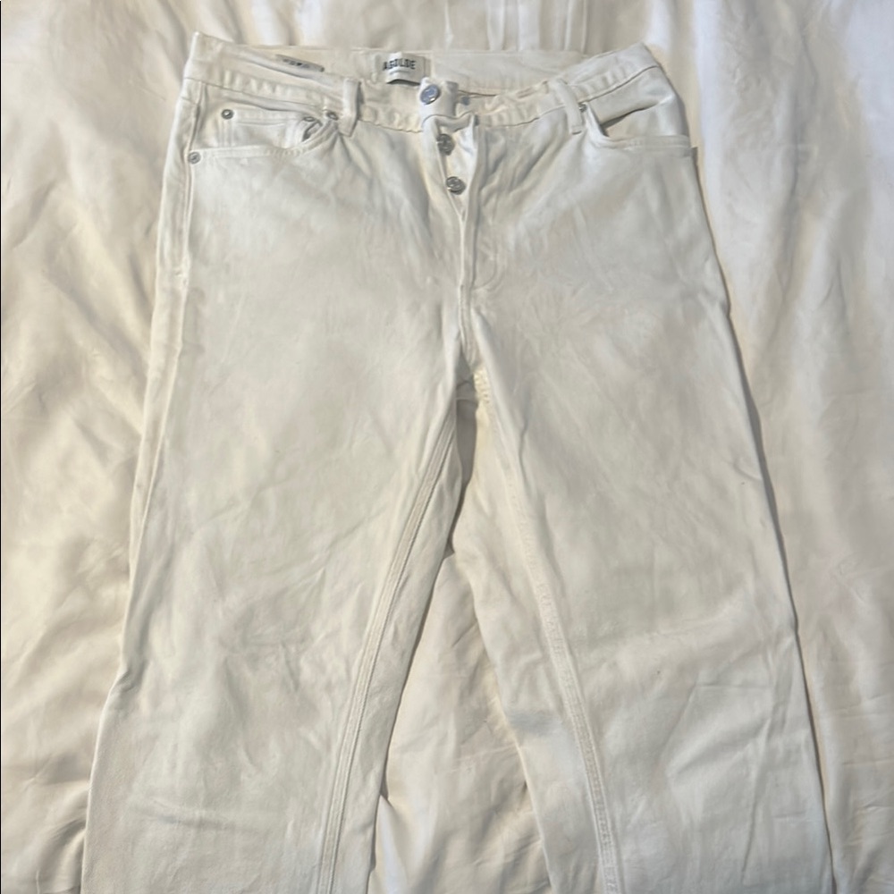 Agolde White Straight Leg Jeans Classic Style